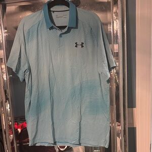 Under Armour Men's Light Blue Striped Polo